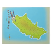 エルバ島 イタリア地図 トラベルポスター ノートパッド (正面)