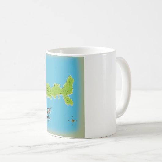 エルバ・イタリア地図と旅行のポスター コーヒーマグカップ (正面右)