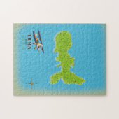 エルバ・イタリア地図と旅行のポスター ジグソーパズル (横)