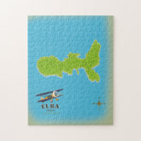 エルバ・イタリア地図と旅行のポスター