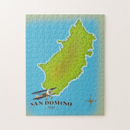 エルバ・イタリア地図と旅行のポスター ジグソーパズル (縦)