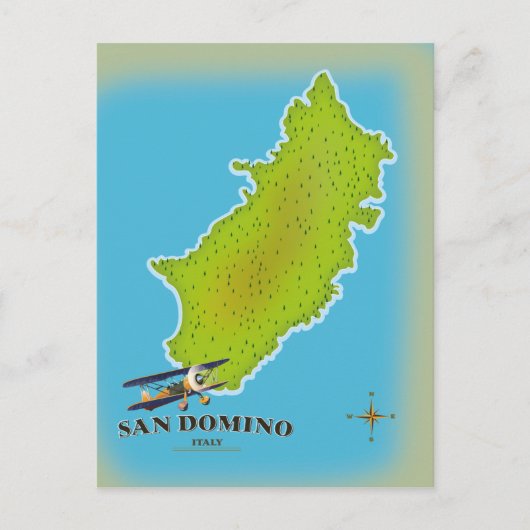 エルバ・イタリア地図と旅行のポスター ポストカード (正面)