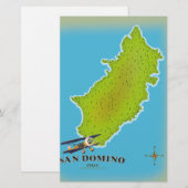 エルバ・イタリア地図と旅行のポスター 便箋 (正面/裏面)