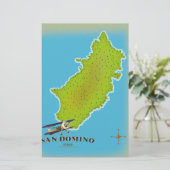 エルバ・イタリア地図と旅行のポスター 便箋 (スタンド正面)