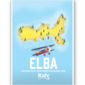 エルバ，ティレニア海，トスカーナ，イタリア旅行ポスター シール (正面)