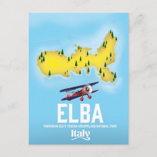 エルバ，ティレニア海，トスカーナ，イタリア旅行ポスター ポストカード (正面)