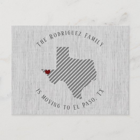 エルパソグレーリネン&ハートテキサス州ムービング 案内ポストカード (正面)