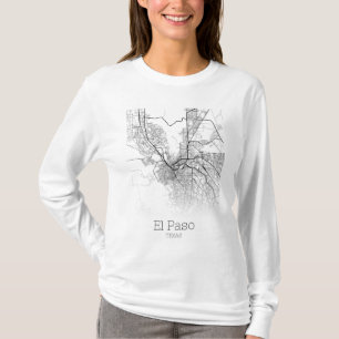 エルパソシティーの地図 Tシャツ