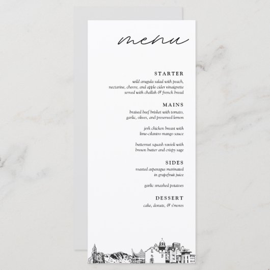 エルパソスカイラインモダンのディナ結婚ーメニュー メニュー (正面/裏面)