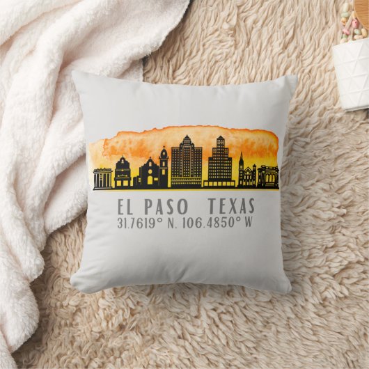 エルパソスカイライン緯度と経度 クッション (ブランケット)