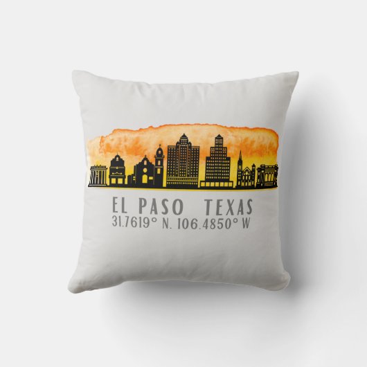 エルパソスカイライン緯度と経度 クッション (裏面)