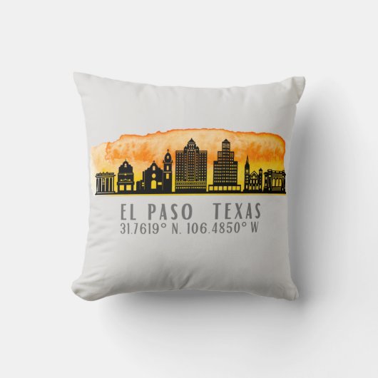 エルパソスカイライン緯度と経度 クッション (正面)