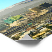 エルパソダウンタウンマウンテンテキサス州ヴィンテージ ポスター (角)