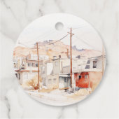 エルパソテキサス州シティスケープ水結婚色の フェイバータグ (裏面)