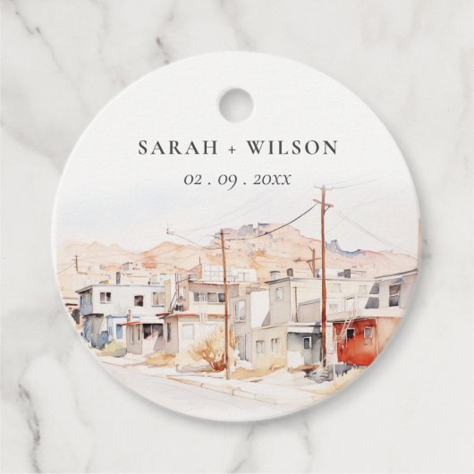 エルパソテキサス州シティスケープ水結婚色の フェイバータグ (正面)