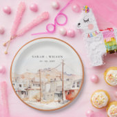 エルパソテキサス州シティスケープ水結婚色の ペーパープレート (パーティー)