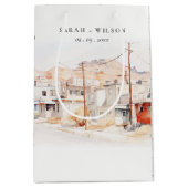 エルパソテキサス州シティスケープ水結婚色の ミディアムペーパーバッグ (正面)