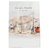 エルパソテキサス州シティスケープ水結婚色の ミディアムペーパーバッグ (裏面)