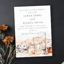 エルパソテキサス州シティスケープ結婚の記念日 招待状