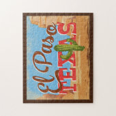 エルパソテキサス州マンガートデザートヴィンテージトラベル ジグソーパズル (縦)