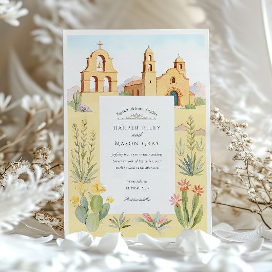 エルパソテキサス州ミッションチャーチ結婚ーズ 招待状