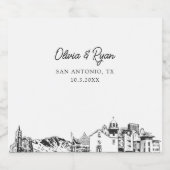 エルパソテキサス州結婚シャンパンラベル スパークリングワインラベル (シングルラベル)