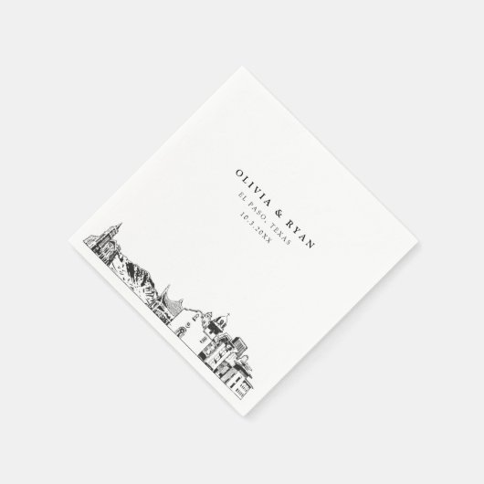 エルパソテキサス州結婚紙ナプキン スタンダードカクテルナプキン (角)