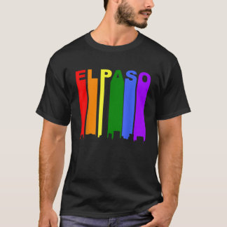 エルパソテキサス州LGBTQゲイプライドレインボースカイラインT Sh Tシャツ