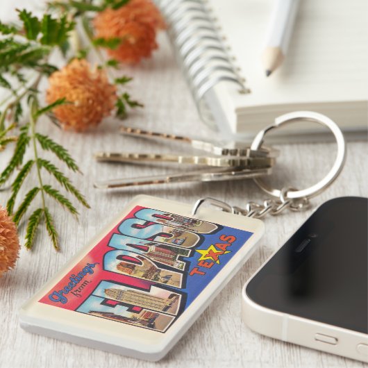 エルパソテキサス州TXヴィンテージラージレター キーホルダー (正面右)