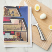 エルパソテキサス州TXヴィンテージ大判はがき キッチンタオル (四つ折り)