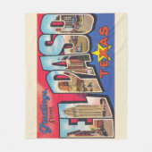 エルパソテキサス州TXヴィンテージ大判はがき フリースブランケット (正面)