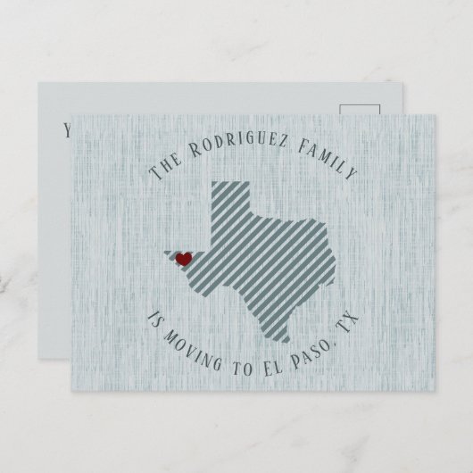エルパソブルーリネン&ハートテキサス州ムービング 案内ポストカード (正面/裏面)