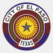 エルパソ国旗の統一された州アメリカのシンボルテキサス州 ラウンドシール (正面)