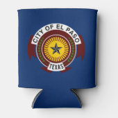 エルパソ市国旗、テキサス州クーラーボックス 缶クーラー (正面)