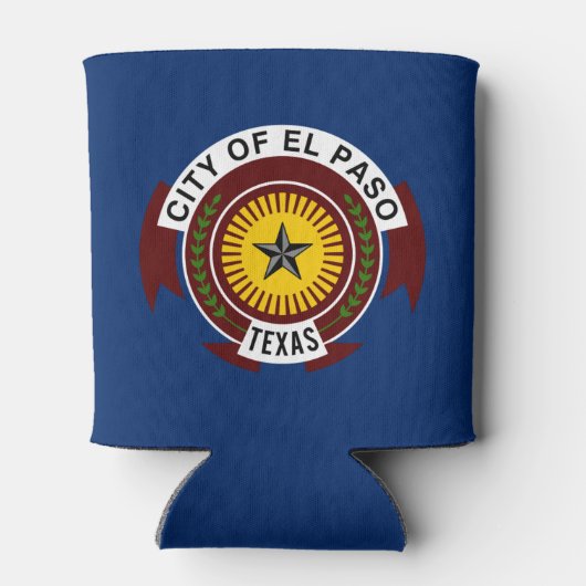 エルパソ市国旗、テキサス州クーラーボックス 缶クーラー (裏面)