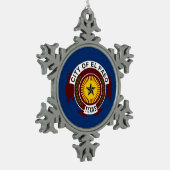 エルパソ市国旗、テキサス州 スノーフレークピューターオーナメント (左)