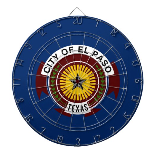 エルパソ市国旗(テキサス州) ダーツボード (正面)