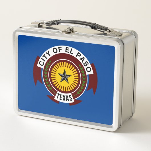 エルパソ市国旗 メタルランチボックス (正面)