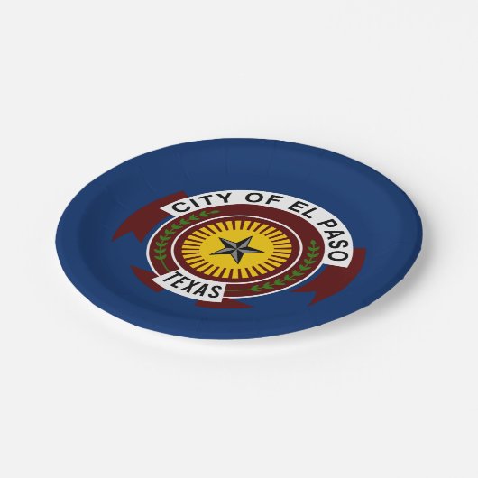エルパソ市旗、テキサス州紙プレート ペーパープレート (アングル)