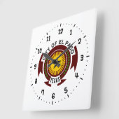 エルパソ市章テキサス州スクエアウォールクロック スクエア壁時計 (傾斜)