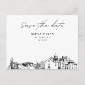 エルパソ日付ポストカードエレガントな結婚式を保存 ポストカード (正面)