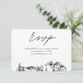 エルパソ結婚のミニマリストスケッチRSVP エンクロージャーカード (スタンド正面)