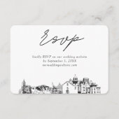 エルパソ結婚のミニマリストスケッチRSVP エンクロージャーカード (正面)