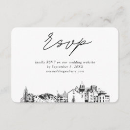 エルパソ結婚のミニマリストスケッチRSVP エンクロージャーカード