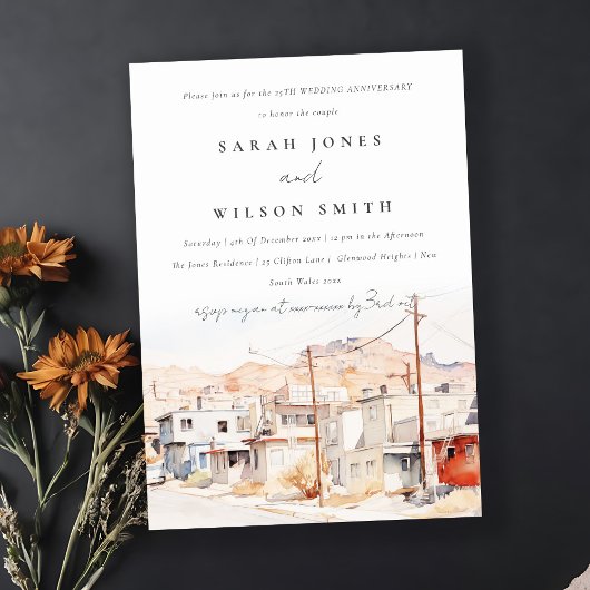 エルパソ テキサスシティ スケープ ウェディング アニバーサリー 招待状