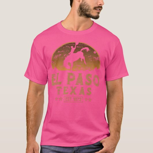 エルパソ テキサス TX ロデオ カウボーイ Tシャツ (正面)