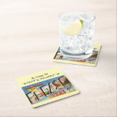 エルパソTXマップ座標ヴィンテージスタイル スクエアペーパーコースター (インサイチュ)