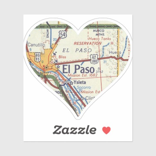 エルパソTXレトロマップ シール (シート)