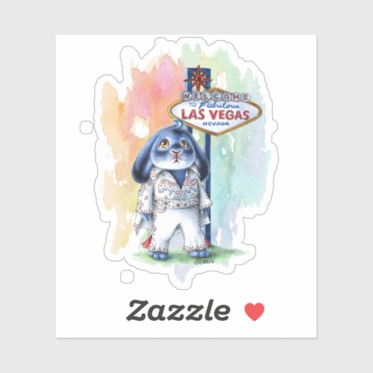 エルビスステッカーラスベガスキュートベニーブルーバニー シール (シート)