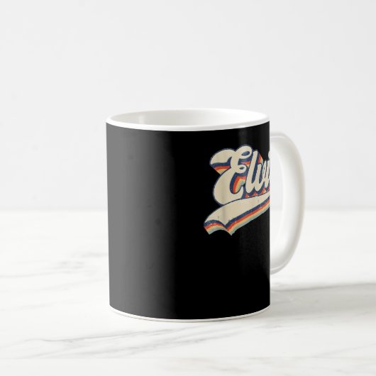 エルビス名パーソナライズされたヴィンテージレトロギフトメンタム コーヒーマグカップ (正面右)